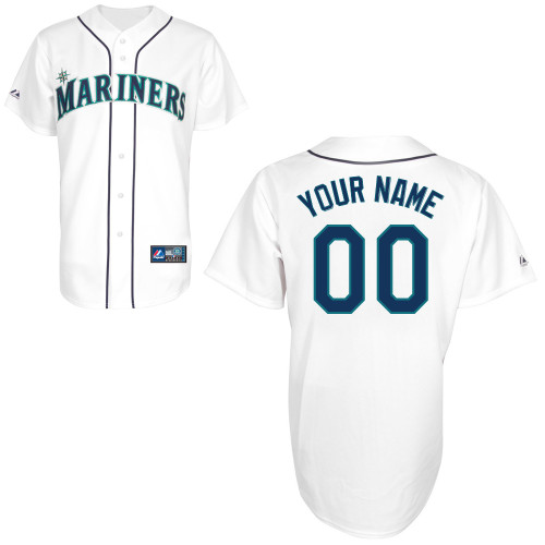 Customized Youth MLB jersey-Seattle Mariners Authentic Home White Cool Base Baseball Jersey